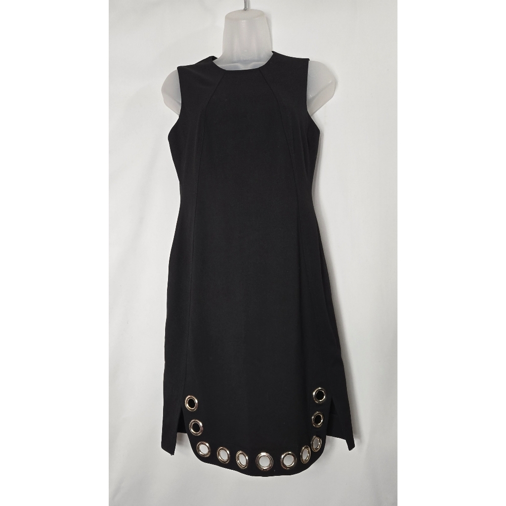 Karl Lagerfeld Chic Black Dress with Silver Grommet Detail